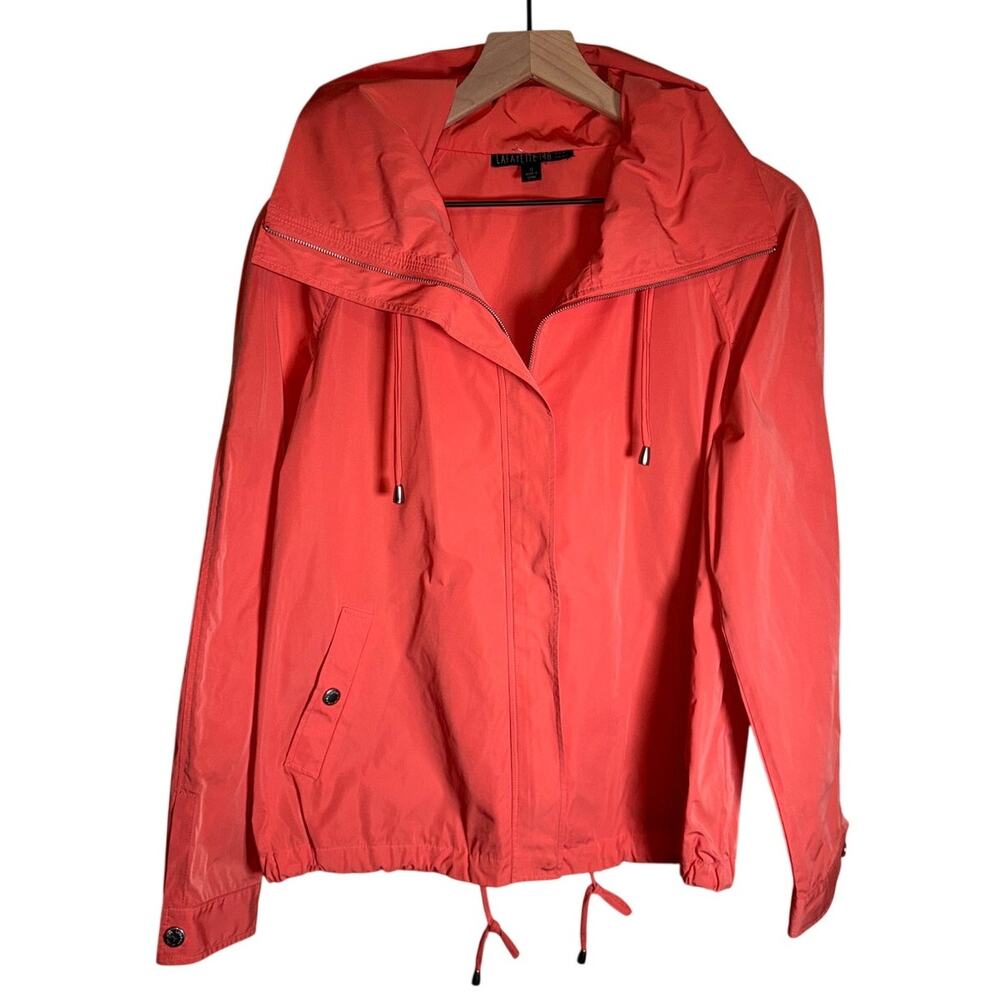 LAFAYETTE 148 NEW YORK Designer Vibrant Orange Rain Jacket S